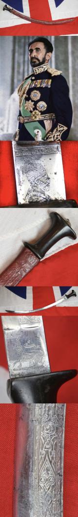 An Antique Ethiopian Shotel - Gorode Officer's Sword Of Emperor Menelik IInd's Reign, & Then Into Emperor Halie Selassie's Reign, the Last Ethiopian Emperor