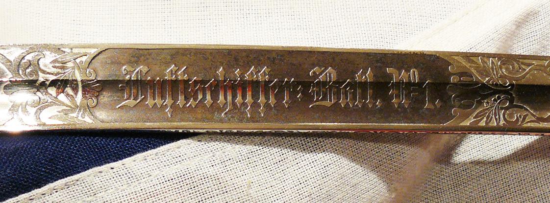 A Very Rare WW1 German Airship Bataillon 'Luftschiffer' Regt. Nr.1 Officer’s Sword, of the Elite Imperial German Kaiser's Zeppelin and Airship Guarde Infantry, Only The Second We Have Seen in 30 Years