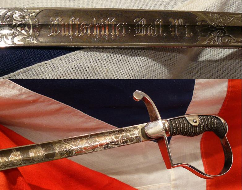 A Very Rare WW1 German Airship Bataillon 'Luftschiffer' Regt. Nr.1 Officer’s Sword, of the Elite Imperial German Kaiser's Zeppelin and Airship Guarde Infantry, Only The Second We Have Seen in 30 Years