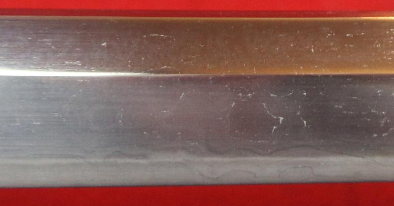 A Superb 500 Year Old Koto Era Muramachi Period Katana With Clan Mon Of The Atagi Clan of Naval Samurai. Silver Habaki Engraved with the Atagi Crest Mon