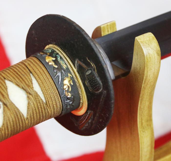 A Superb 500 Year Old Koto Era Muramachi Period Katana With Clan Mon Of The Atagi Clan of Naval Samurai. Silver Habaki Engraved with the Atagi Crest Mon