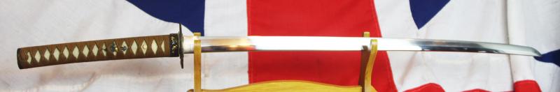 A Superb 500 Year Old Koto Era Muramachi Period Katana With Clan Mon Of The Atagi Clan of Naval Samurai. Silver Habaki Engraved with the Atagi Crest Mon