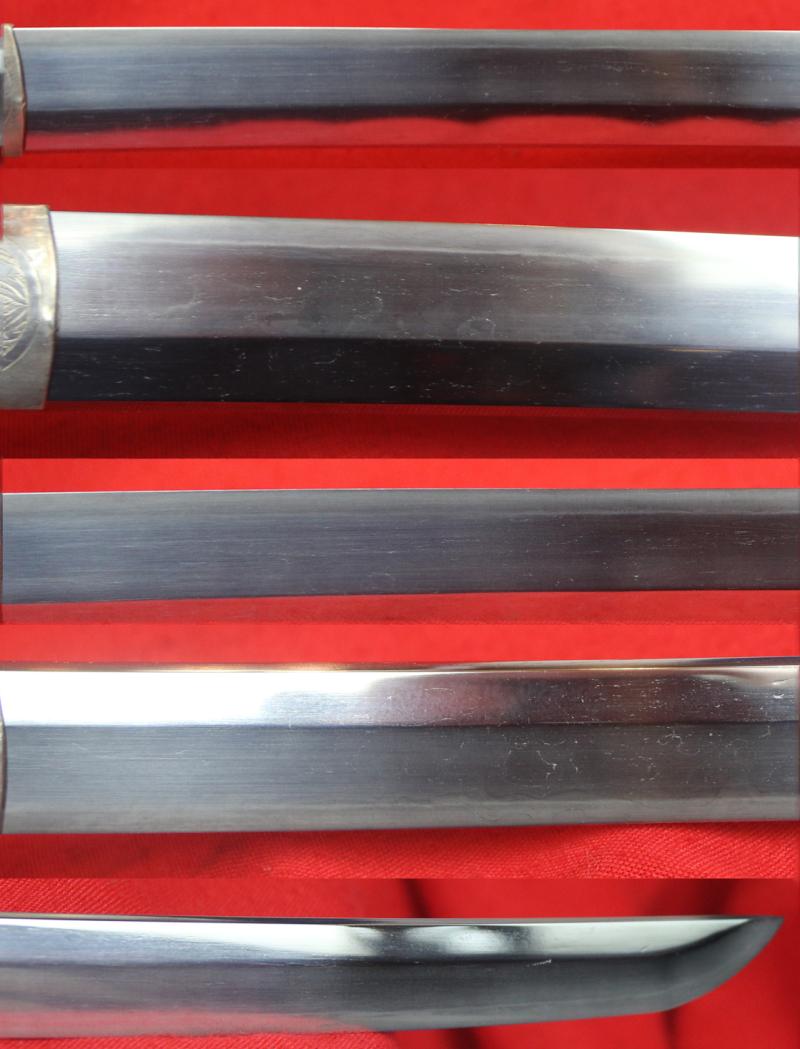 A Superb 500 Year Old Koto Era Muramachi Period Katana With Clan Mon Of The Atagi Clan of Naval Samurai. Silver Habaki Engraved with the Atagi Crest Mon