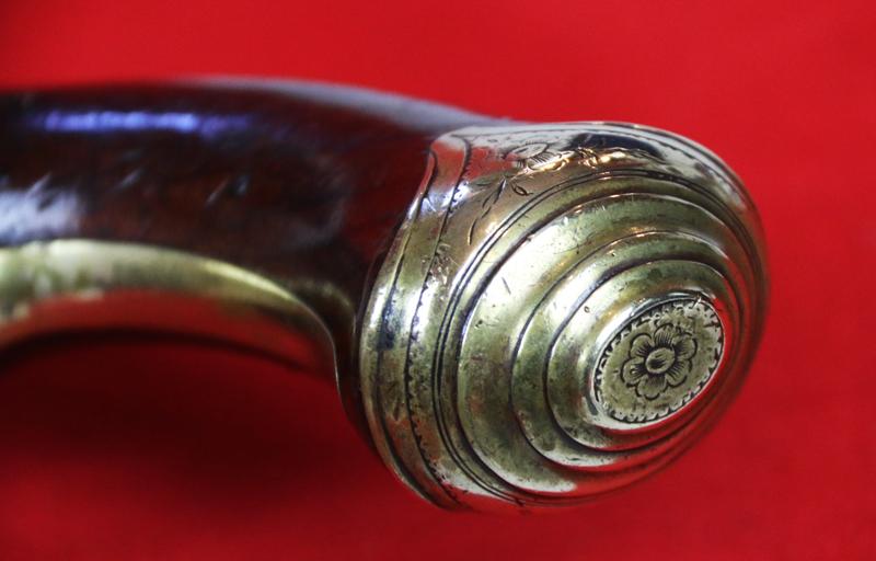 A Beautiful 18th Century, London, 1770's Brass Flintlock Blunderbuss Pistol, All Brass Mounted