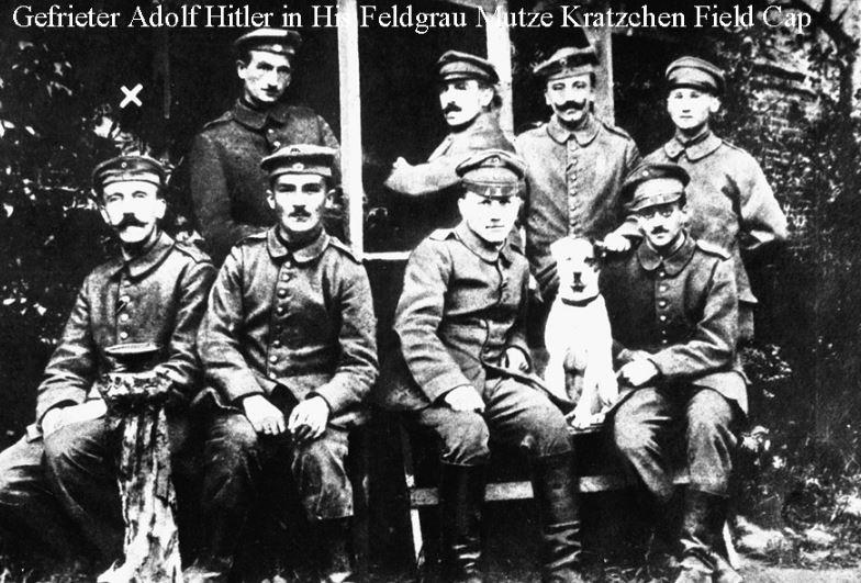 Early War M1910 Feldgrau & Wine Red Wool Cloth Lancer’s Mutze Representing the Colours of a Prussian Uhlans Lancers Regiment. The Very Same Type And Rare Colour Scheme worn by Corporal Adolf Hitler While Serving In The Trenches in WW1.