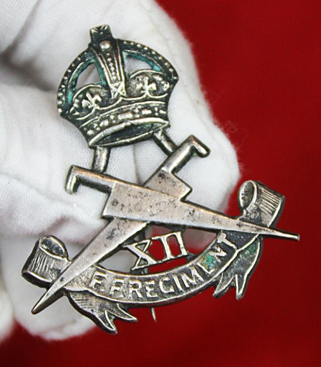 A Most Rare British Empire Raj Period XII Frontier Force Regt. Silver Cap or Turban Badge