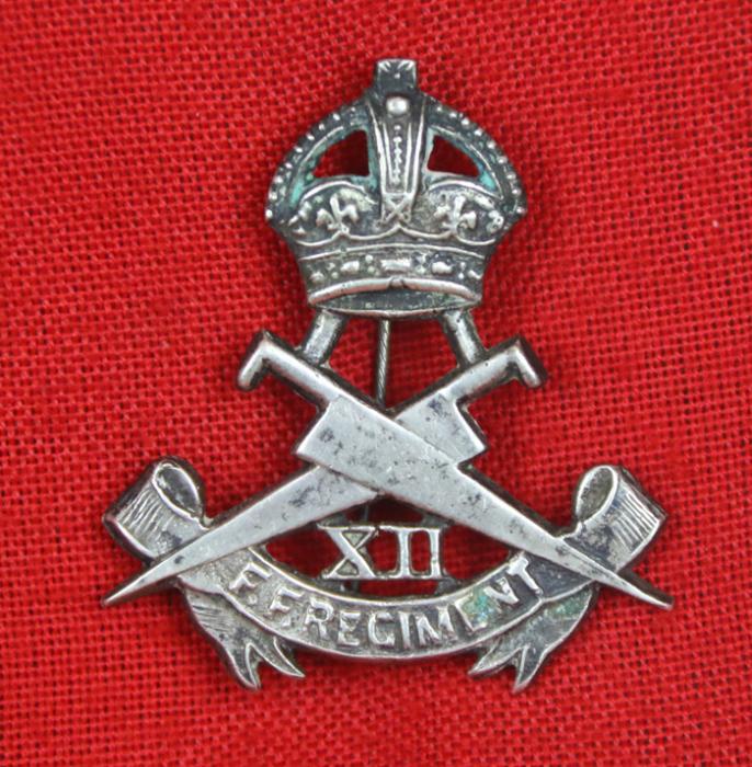 A Most Rare British Empire Raj Period XII Frontier Force Regt. Silver Cap or Turban Badge