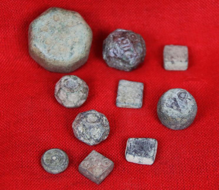 A Superb Collection of 10 Original Byzantine Roman Trade, Scale, Jewellery Weights Circa 8th Century