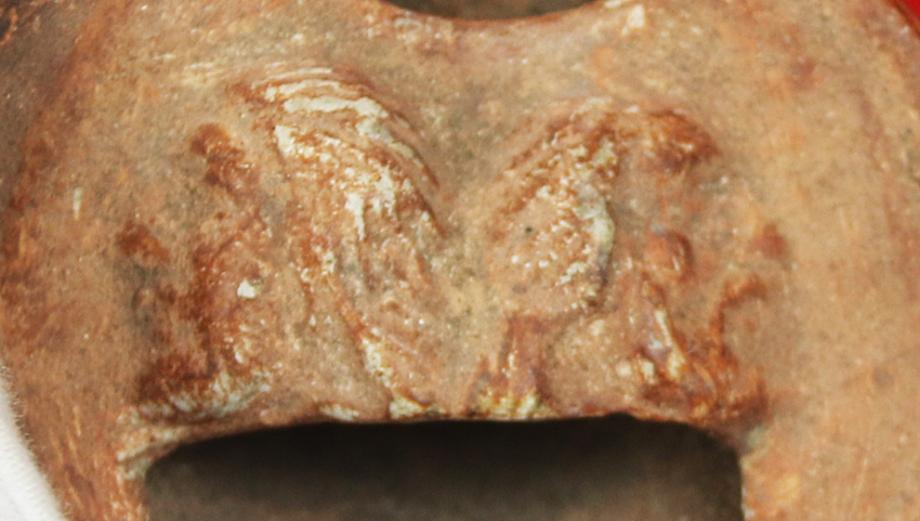 A Beautiful, Impressed Twin Head Profile Roman Oil lamp 1st to 2nd Century, Imperial Roman Province Period. From the Time of Pontus Pilate & King Herod, to The Eruptions of Pompeii