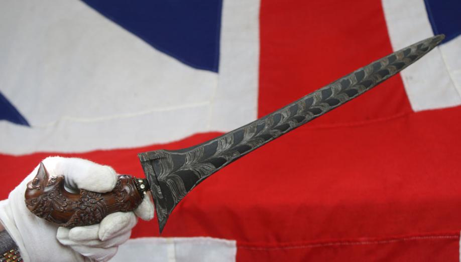 A Most Fabulous, Intricately Carved Keris Dagger With Watered Steel Blade