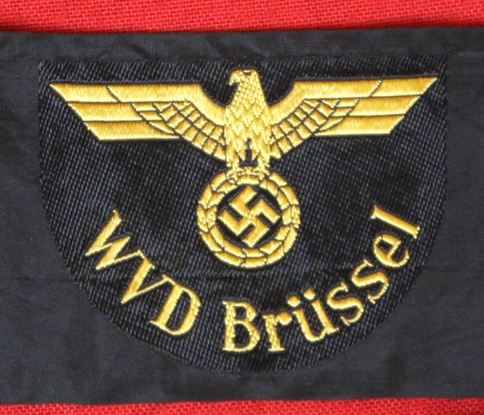 An Amazing & Most Rare Un-Issued Fully Intact Strip of 18 Third Reich Reichsbahn Ärmeladler – WVD BrusselsArm Badges of the German Railways Armed Forces Traffic Directorate (WVD), Brussels Division