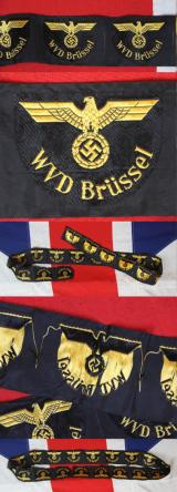 An Amazing & Most Rare Un-Issued Fully Intact Strip of 18 Third Reich Reichsbahn Ärmeladler – WVD BrusselsArm Badges of the German Railways Armed Forces Traffic Directorate (WVD), Brussels Division