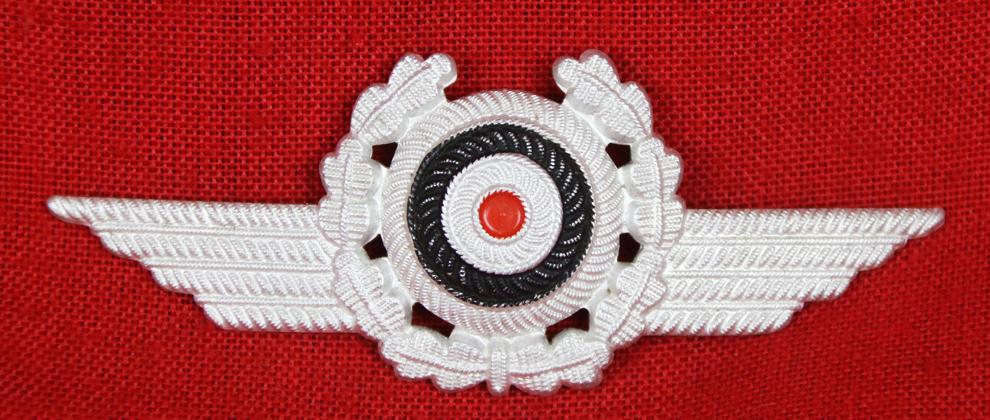 A Most Scarce Third Reich Period Deutche Luftfahrt/DLV Officer's Visor Cap Insignia, German Flyers Associoation