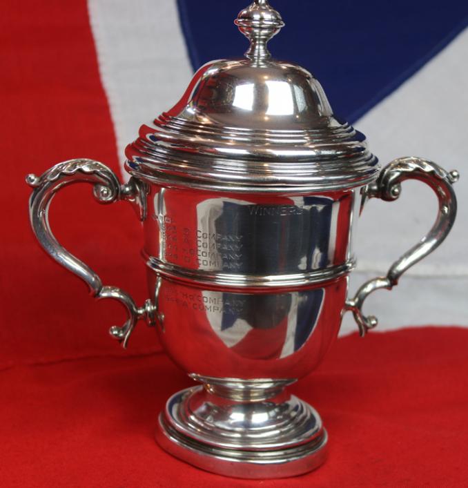 Original WW2 Home Guard Memorabilia The 11th City of London Home Guard Solid Silver Challenge Shooting Cup, & Gloss Black Lacquered Circular base with Two Presentation Shields, With Winners Selected As Snipers for Ultra Top Secret WW2 ‘Auxiliaries’