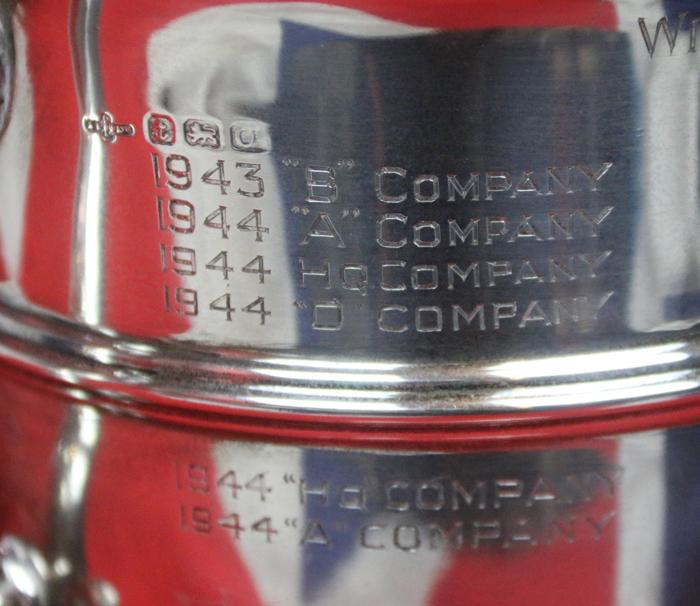 Original WW2 Home Guard Memorabilia The 11th City of London Home Guard Solid Silver Challenge Shooting Cup, & Gloss Black Lacquered Circular base with Two Presentation Shields, With Winners Selected As Snipers for Ultra Top Secret WW2 ‘Auxiliaries’