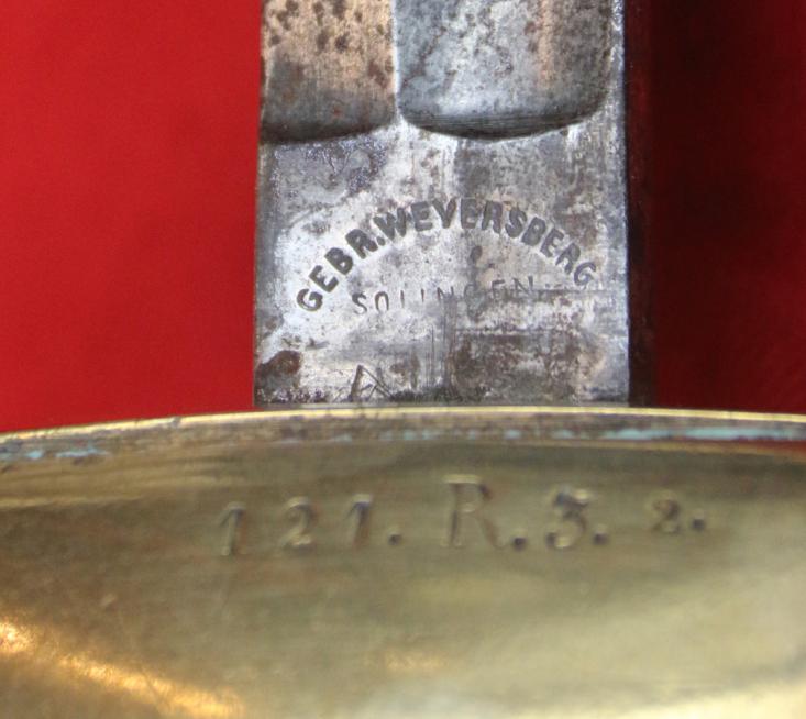 A Scarce Pattern of Imperial German 121st infantry Officers Sword XIII Royal Wurtemberg Corps