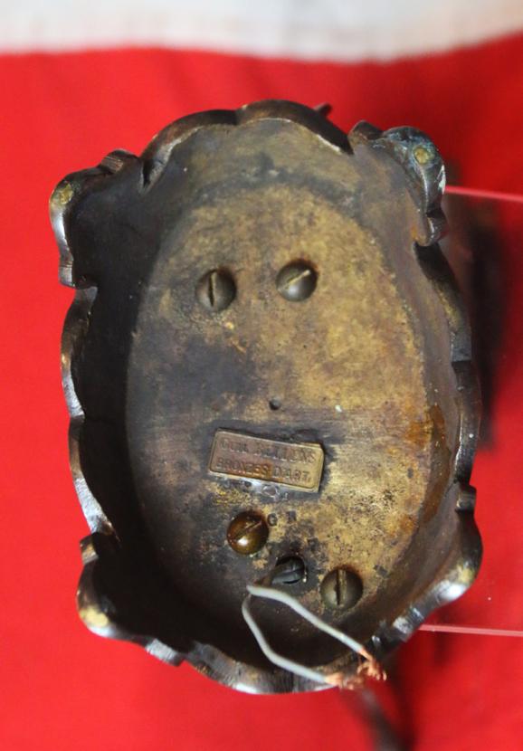 A Most Incredible and Intriguing European Art Deco Bronze Table Lamp, Decorated With the Subject of a Prisoner in an Ancient Chinese 'Cangue' Torture Device Beneath a Lamp