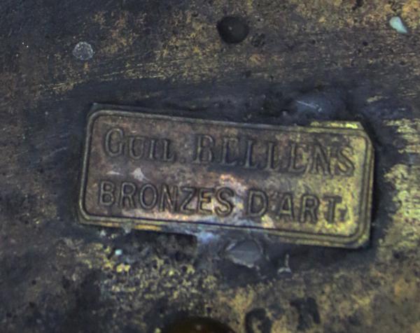 A Most Incredible and Intriguing European Art Deco Bronze Table Lamp, Decorated With the Subject of a Prisoner in an Ancient Chinese 'Cangue' Torture Device Beneath a Lamp