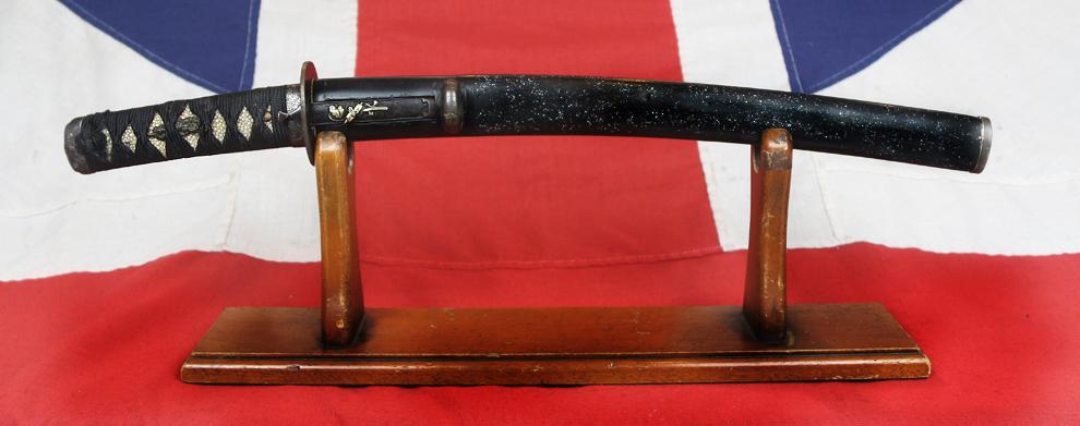 A Most Impressive and Beautiful Wakizashi Circa 1580 with Representations of the Two of the Japanese Seven Lucky Gods