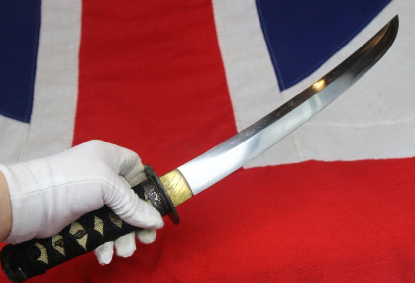 A Most Impressive and Beautiful Wakizashi Circa 1580 with Representations of the Two of the Japanese Seven Lucky Gods