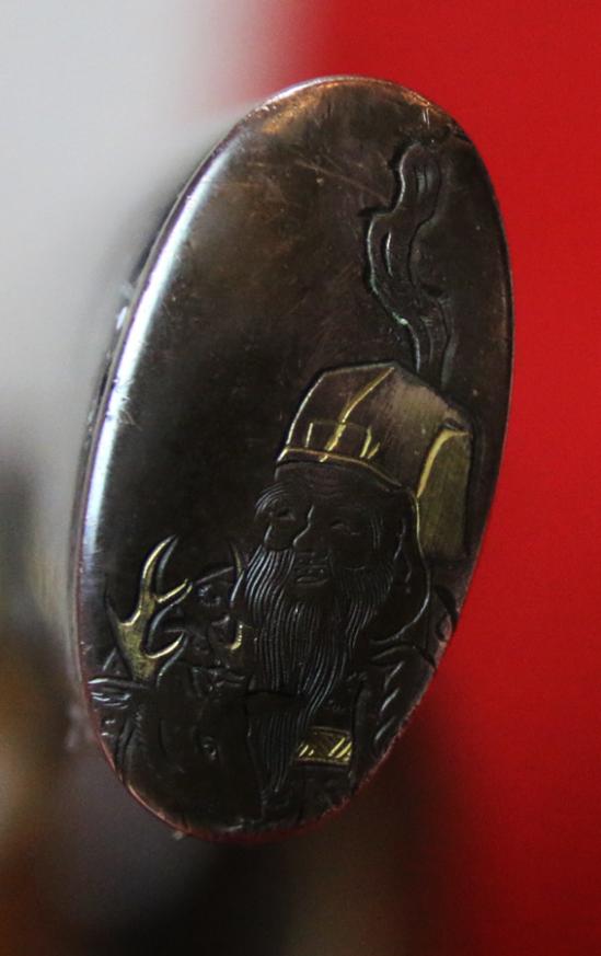 A Most Impressive and Beautiful Wakizashi Circa 1580 with Representations of the Two of the Japanese Seven Lucky Gods