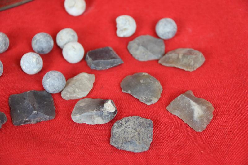 A ‘Special Offer’ Pair, A Single Fired Musket Ball & Single Musket Flint From The Waterloo Battlefield Site During the Construction of the Waterloo Mound in the 1820’s