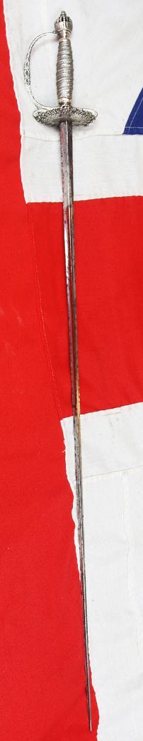 18th Century 1770's Hallmarked Silver Hilted American Revolutionary War Period Officer's Sword Used By Both American and British Officers. Made by William Kinman of London