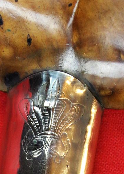 A Wonderful Antique Meteorite Steel Indonesian Kris with Engraved Royal Crown With a 'Diamond' Hilt Collar