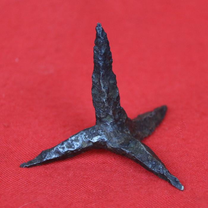 An Original Medieval Caltrop 13th-15th Century, Recovered From the Battle Site of Agincourt. Known to The Ancient Romans As A Tribulus. One of The Oldest Forms of Incredibly Effective Combined Offensive & Defensive Strategies of War