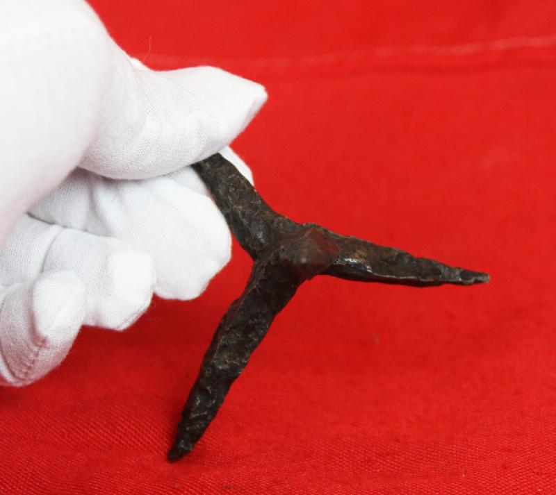 An Original Medieval Caltrop 13th-15th Century, Recovered From the Battle Site of Agincourt. Known to The Ancient Romans As A Tribulus. One of The Oldest Forms of Incredibly Effective Combined Offensive & Defensive Strategies of War