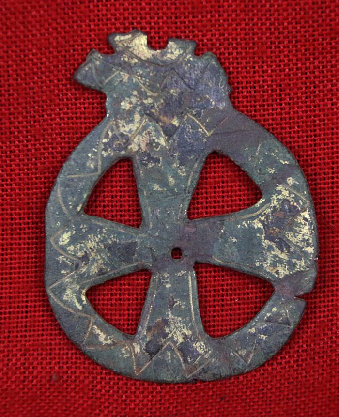 A Fabulous Original Knights Templar Cross Antiquity, 12th Century, Hammered Gold Covered Bronze, Between 800 to 900 Years Old,