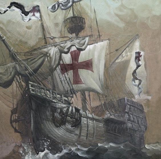 A Fabulous Original Knights Templar Cross Antiquity, 12th Century, Hammered Gold Covered Bronze, Between 800 to 900 Years Old,