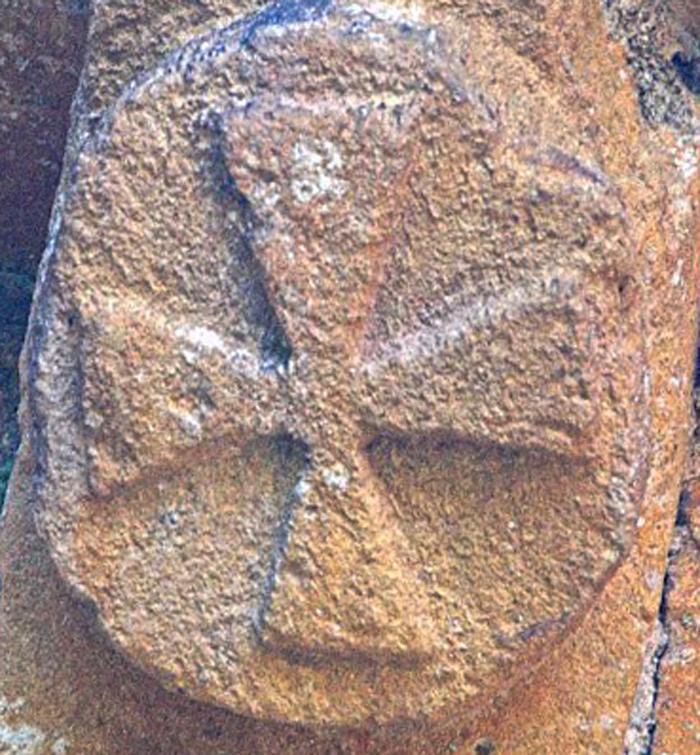 A Fabulous Original Knights Templar Cross Antiquity, 12th Century, Hammered Gold Covered Bronze, Between 800 to 900 Years Old,