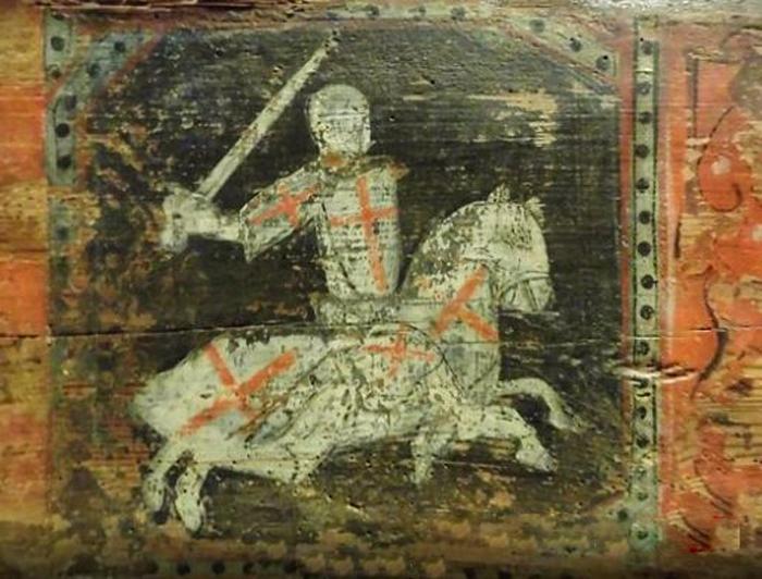 A Fabulous Original Knights Templar Cross Antiquity, 12th Century, Hammered Gold Covered Bronze, Between 800 to 900 Years Old,