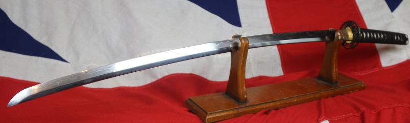 A Fine Shinto Samurai Katana Signed By Mino Swordsmith, Nodagoro Fujiwara Kanesada Circa 1720 Around 300 Years Old, With a Horai-zu Style Tsuba