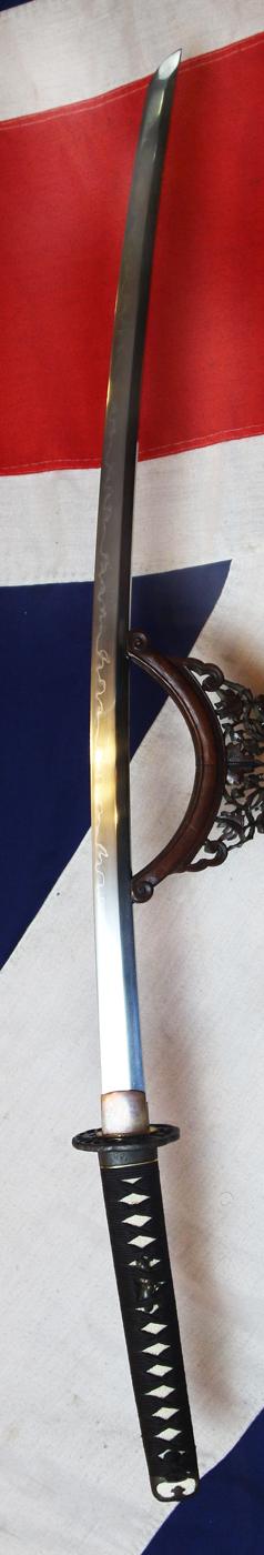 A Fine Shinto Samurai Katana Signed By Mino Swordsmith, Nodagoro Fujiwara Kanesada Circa 1720 Around 300 Years Old, With a Horai-zu Style Tsuba