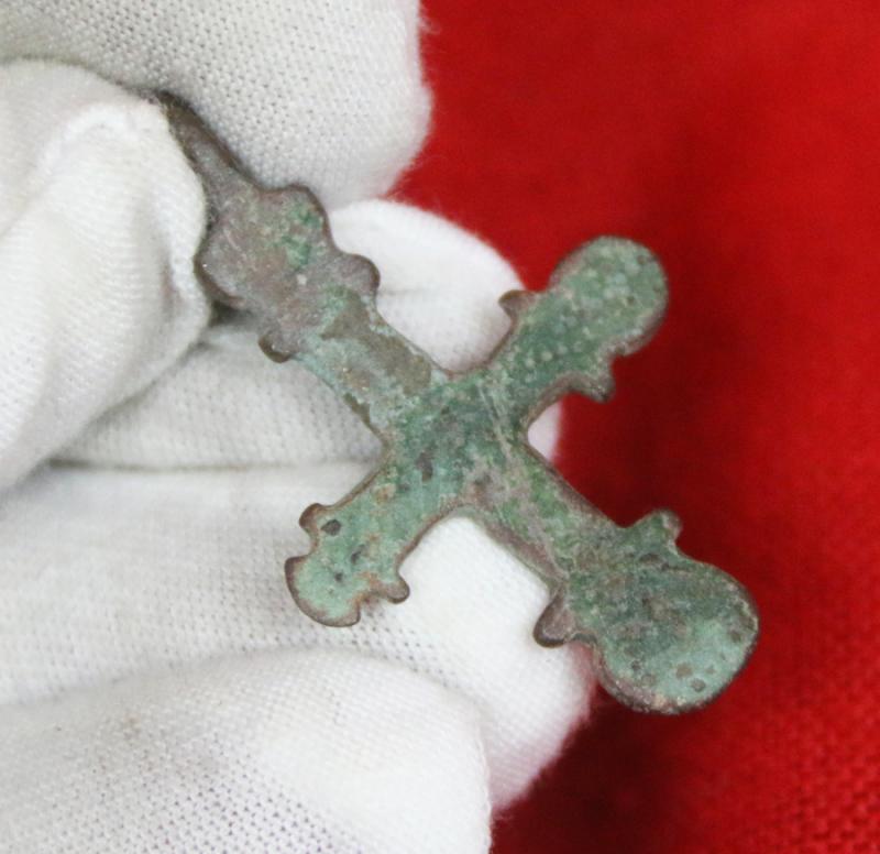 Original Viking Cross Pendant, Worn in the Viking Lands of Grand Prince Oleg and Vladimir the Great Period, A Christian Cross Pendant in Bronze