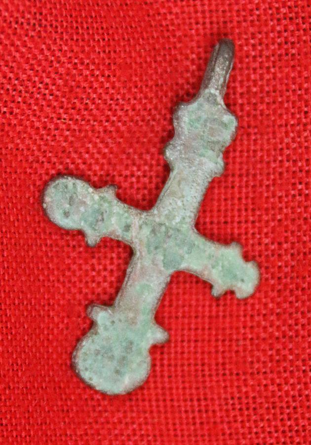 Original Viking Cross Pendant, Worn in the Viking Lands of Grand Prince Oleg and Vladimir the Great Period, A Christian Cross Pendant in Bronze