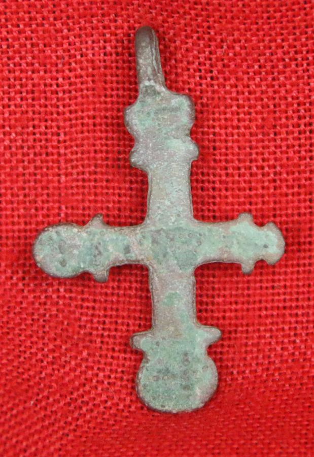 Original Viking Cross Pendant, Worn in the Viking Lands of Grand Prince Oleg and Vladimir the Great Period, A Christian Cross Pendant in Bronze