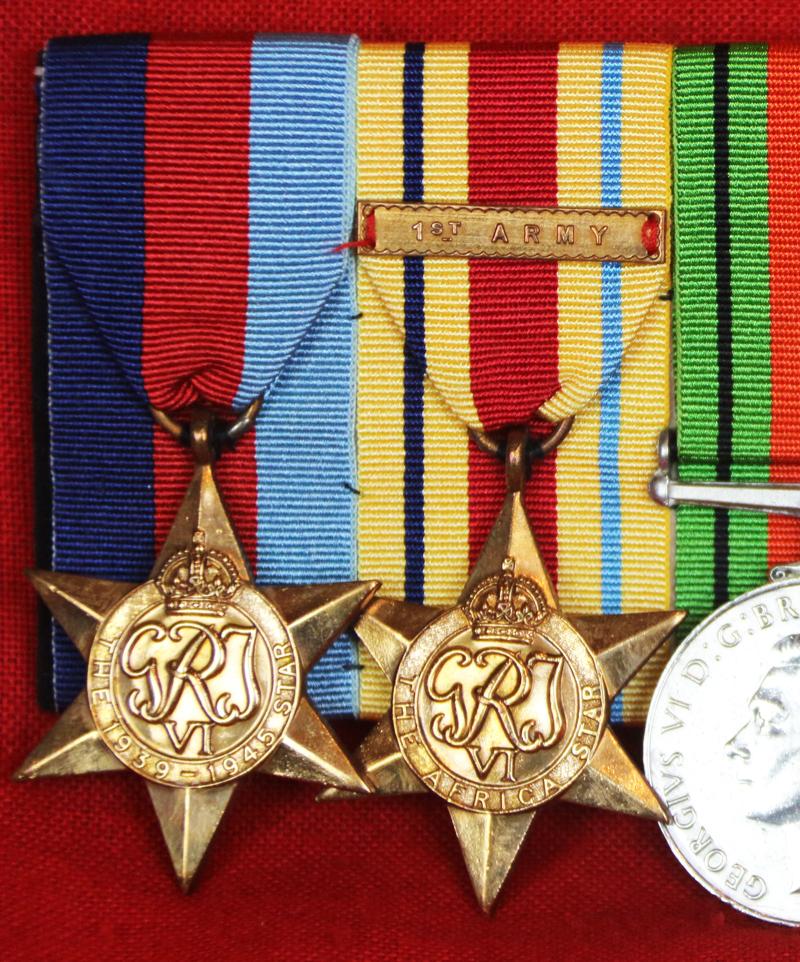 1st Army WW2 Hampshire Regiment 5 Medal Group With Territorial Named Medal