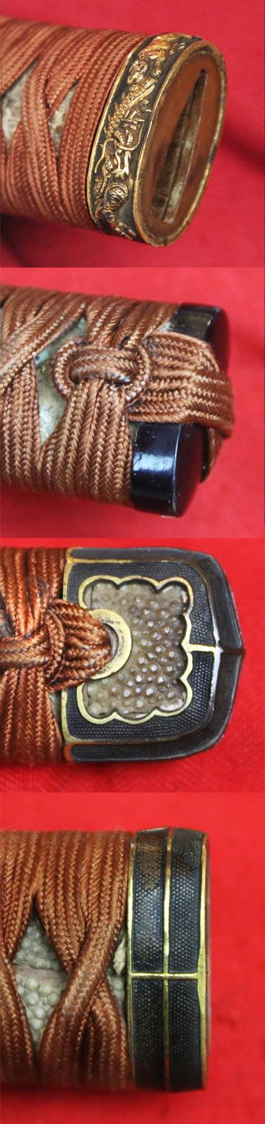 Beautiful, Koto, Samurai's Paired Swords Daisho, 425-525 Years Old. Katana and Chisa Katana. Edo Period Koshirae, Ume 'Maeda' 前田氏 Clan Mon Tsubas, 'Pine Needle' & Urushi Lacquer Sayas. The Maeda Clan, Lords of Kaga, One of the Most Powerful in Japa