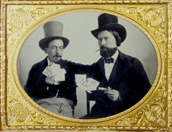 A Very Fine Rare Gambler's Dirk cum Boot Knife, Carved Horn Grip, Mid 19th Century