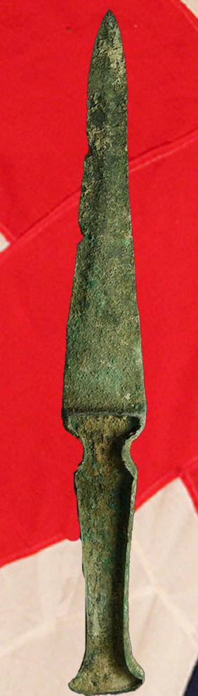A Superb 1200b.c. Bronze Age Long Dagger From the So-Called Greek 'Heroic Era' Of The Seige of Troy, and The Trojan War, Historically Famed with the Legendary Achilles and Hector