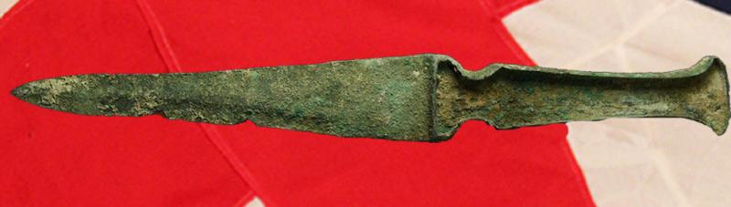 A Superb 1200b.c. Bronze Age Long Dagger From the So-Called Greek 'Heroic Era' Of The Seige of Troy, and The Trojan War, Historically Famed with the Legendary Achilles and Hector