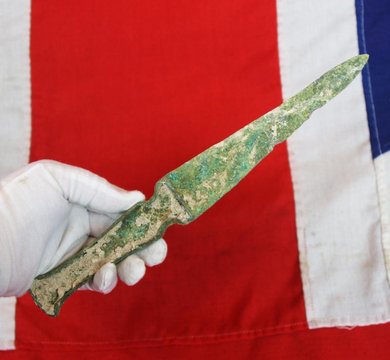 A Superb 1200b.c. Bronze Age Long Dagger From the So-Called Greek 'Heroic Era' Of The Seige of Troy, and The Trojan War, Historically Famed with the Legendary Achilles and Hector