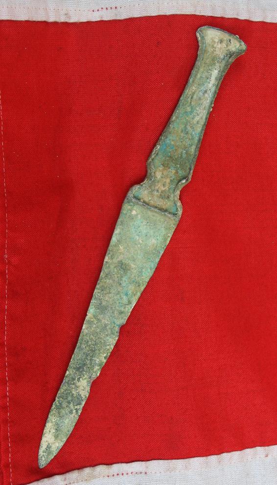 A Superb 1200b.c. Bronze Age Long Dagger From the So-Called Greek 'Heroic Era' Of The Seige of Troy, and The Trojan War, Historically Famed with the Legendary Achilles and Hector
