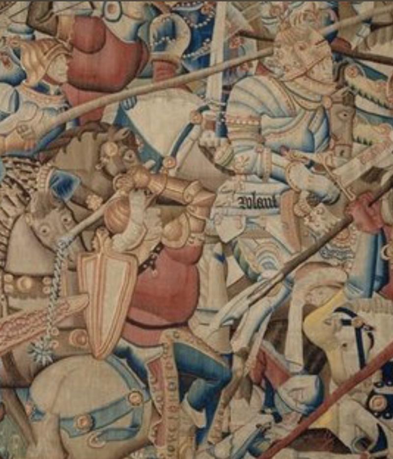 A Fantastic Looking Knight's Mounted Weapon, Medieval 15th Century Form 'Scorpion Tail' Chained Mace, or Battle Whip Head