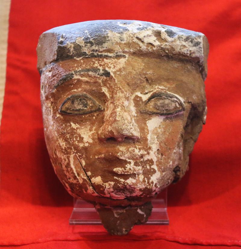 A Fabulous Original Egyptian Carved Wooden Mummy Mask 25th to 26th Dynasty Period to late Dynastic Period