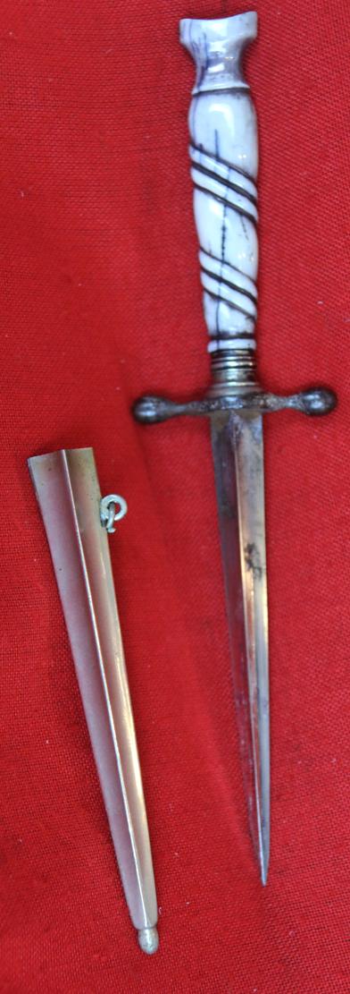 A 19th Century, Highly Attractive, Antique Stilletto Bladed So-Called Courtesan's Protective Dagger