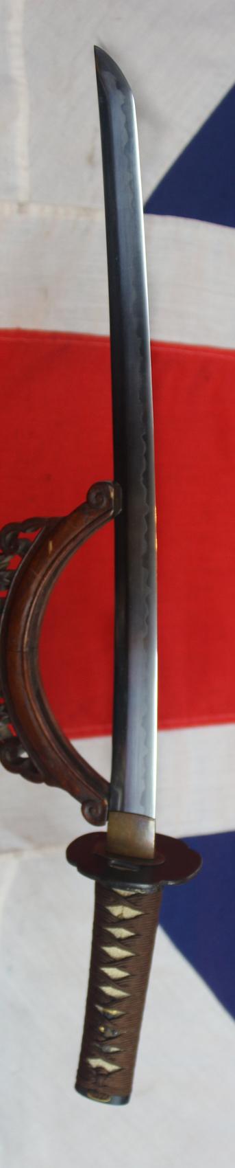 A Beautiful Antique Edo Period Wakizashi Samurai Short Sword, With a Fabulous Quality Botanical Shakudo Gold and Silver Takebori Mounts & Tsuba